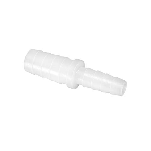 Plastic Hose Barb Reducer Fitting 3/8" to 1/4" Barbed Reducing Union Adapter Splicer Mender Joint Fitting (Pack of 2) - size: 3/8-1/4