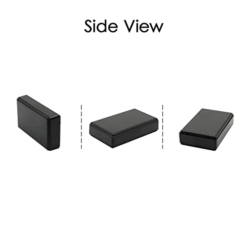 Project Box, 5 Pieces ABS Electrical Box Small Junction Box for Electronics PCB Case,Electronic Hobby Box Black, Outside Size 3.6 x 2.3 x 0.9 inch (92 x 58 x 23 mm) - size: 3.6" x 2.3" x 0.9"(5pc)