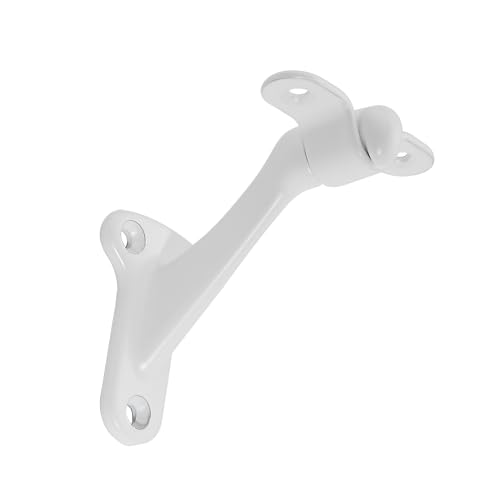 6 Pack 3 Inch White Hand Rail Bracket Heavy Duty Hardware for Stairways, Home or Office Vintage Stair Support Handrail Brackets - style: White