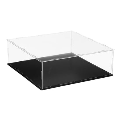 uxcell Acrylic Clear Display Case for Collectibles Self-Assemble Display Clear Boxes with Black Base Dustproof Countertop Storage Box for Collectible Action Figure, 11.8 x 11.8 x 3.9 Inch - size: 11.8 x 11.8 x 3.9 Inch