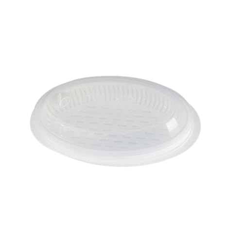 Generic Microwave Steamer Fish Steamer with Lid, White Food Steamed Holder for Vegetables and Seafood, Quick Heat Transfer Steaming Plate for Nutritious Home Cooking