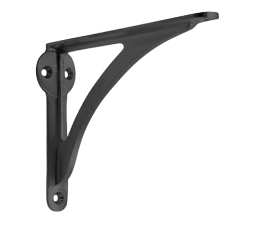 STYLENT Decor Decorative Brass Shelf Bracket, Heavy Duty and Antique Shelf Bracket for Shelving Modern L Shaped Design (Pack of 1) ( Black, 4.5 Inches)