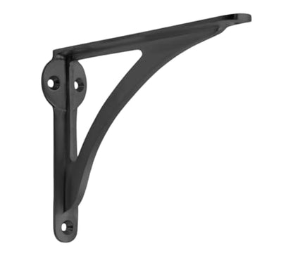 STYLENT Decor Decorative Brass Shelf Bracket, Heavy Duty and Antique Shelf Bracket for Shelving Modern L Shaped Design (Pack of 1) ( Black, 4.5 Inches)