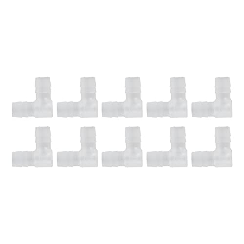 90 Degree Hose Elbow, Plastic Tubing Connectors 90 Degree Equal Barbed Joint Adapter L Shape 10Pcs Elbow Hose Barb Plastic Fitting Aquarium Tubing Connectors for Aquarium (10mm) - size: 10mm, style: 10mm
