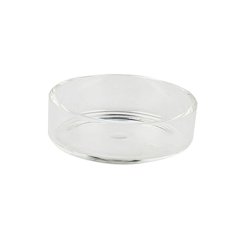 SUPVOX 3pcs Round Crystal Shrimp Feeding Bowl Delicate Glass Dish for Shrimp Tanks Multi-Purpose Feeder for Fish and Reptiles Decorative Pet Food Bowl - size: Size 1