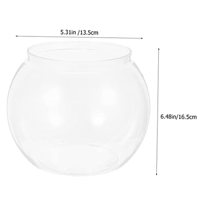 Transparent Plastic Fish Bowl Tank Small Aquarium for Betta Fish Goldfish Portable Round Design Easy Maintenance Fall Resistant for Home Office Turtle Care - size: 16.5x16.5cm
