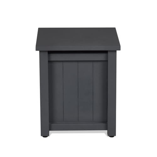 Modern Propane Tank Cover, 20.5" H x 17.5" W, Powder-Coated Metal/Plastic, Gray Finish, Rectangle Design, UV/Rust-Resistant Outdoor Accessory Doubles as Side Table