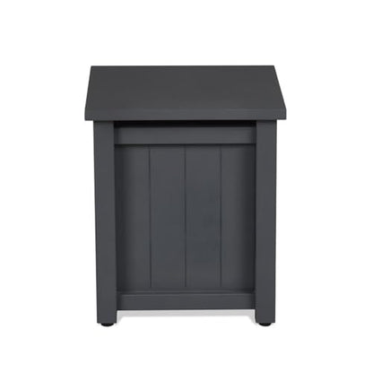 Modern Propane Tank Cover, 20.5" H x 17.5" W, Powder-Coated Metal/Plastic, Gray Finish, Rectangle Design, UV/Rust-Resistant Outdoor Accessory Doubles as Side Table