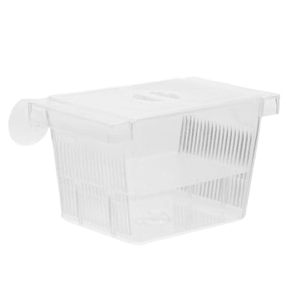 Wakauto Aquarium Fish Breeding Box with Suction Cup, Floating Dual-Layer Fish Hatchery Incubator Nursery Tank for Fry and Guppy Breeding
