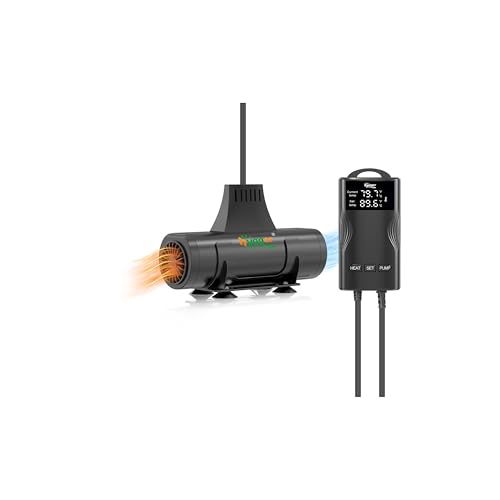 hygger Aquarium Heater with Upgrade Water Circulatio,Submersible Fish Tank Water Heater Digital Display,Auto Temperature Control for Freshwater Saltwater Safety Shut-Off Protection (500W,66~135Gal) - size: 500W,66~135Gal