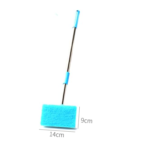 2 Pcs Cleaning Brush Fish Tank Scrubbing Upholstery Cleaner Bucket Dryer Vent Grout Cleaner Sponges Aquarium Tools Fish Net Cleaner Brush with Long Handle Blue
