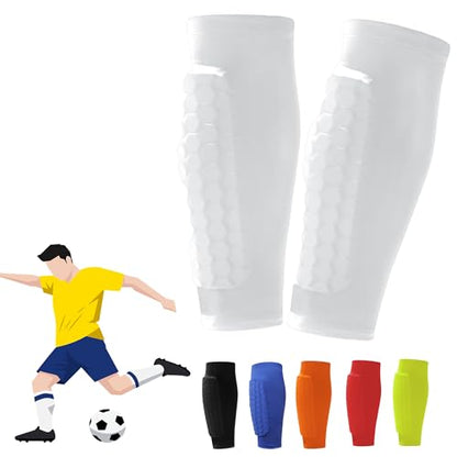 Soccer Shin Guards for Kids Youth Adult - color: White, size: Medium