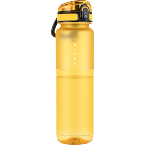 32oz Clear Tratin Water Bottle with Chug Lid - color: Yellow