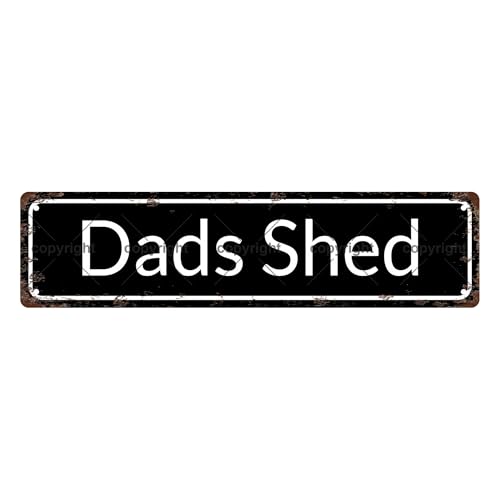 DAD'S SHED SPACE Metal Tin Street Sign Bar Cafe Garage Cave Home Room Wall Bathroom Farmhouse Garden Porch Patio Decor, 16 x 4 Inch - color: DAD'S SHED