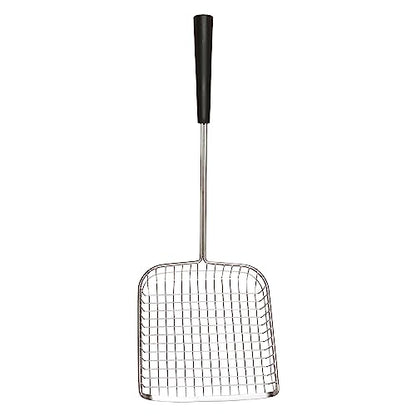Cat Poop Scooper & Chicken Poop Scooper - Rugged Big 6" Square Stainless Steel Long Handle for Home Kitty Litter Scoop & Farm Chicken Compatible Coop Scooper (Scoop)