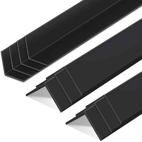 10 Pcs Wall Corner Protector Guards, Vinyl 3/4 x 48 Inches Corner Trim Molding, Avoid Scratching Scuffs, Ease Install and Cleaning for Door Countertop Furniture Cabinet Protection, Black