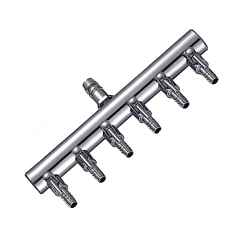 6-Way Aquarium Air Flow Control Lever Valve Chromium Copper Distributor Fish Tank Splitter Pump Accessories 1Pcs