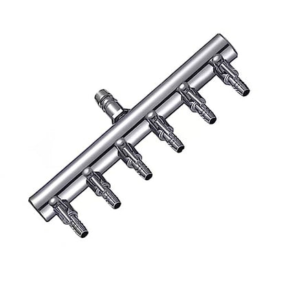6-Way Aquarium Air Flow Control Lever Valve Chromium Copper Distributor Fish Tank Splitter Pump Accessories 1Pcs