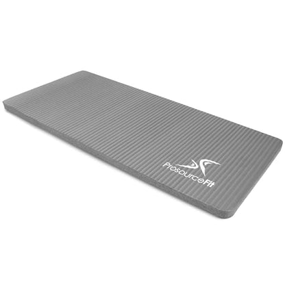 ProsourceFit Extra Thick Yoga Knee Pad and Elbow Cushion 15mm (5/8”) Fits Standard Mats for Pain Free Joints in Yoga, Pilates, Floor Workouts - color: Grey