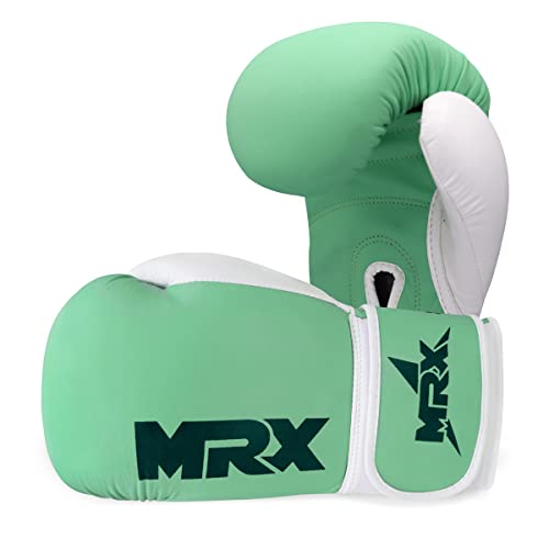 MRX Boxing Gloves Fighting Training Combat Train Workout Sparring Grappling Durable Light Weight Adult Punch Bag Glove Muay Thai Punching Mitts Kickboxing MMA Gloves Men and Women - color: Sea Green, size: 12 OZ