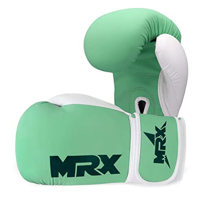 MRX Boxing Gloves Fighting Training Combat Train Workout Sparring Grappling Durable Light Weight Adult Punch Bag Glove Muay Thai Punching Mitts Kickboxing MMA Gloves Men and Women - color: Sea Green, size: 12 OZ