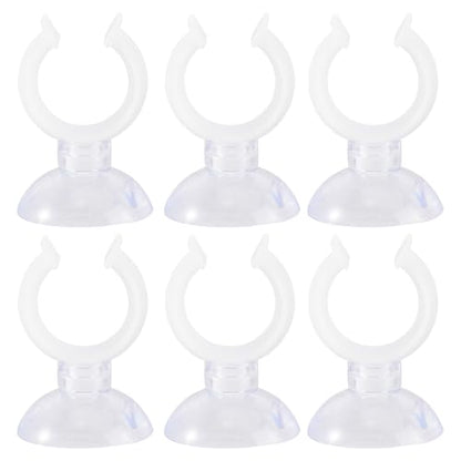 Abaodam 6 Pcs Aquarium Water Pipe Clamp Holder 1/2 Inch Tube Clip with Suction Cups for Fish Tank Air Hose Fixed Clip Small Fish Tank Accessories