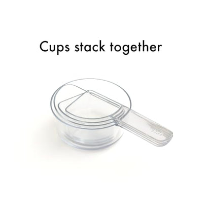 Visual Measuring Cups – Easy-Read, Fraction Shaped Measuring Cups – Clear, Shatterproof and Dishwasher Safe, Made in USA