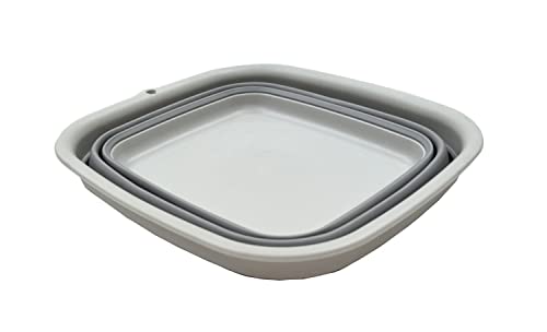 SAMMART 7.7L (2 Gallon) Collapsible Tub - Foldable Dish Tub - Portable Washing Basin - Space Saving Plastic Washtub (Grey, S) - color: Gray, size: Small