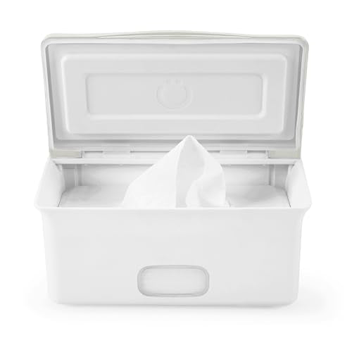 Ubbi Baby Wipes Dispenser with Weighted Plate and Secure Seal, Nursery and Baby Registry Essential to Keep Wipes Fresh, Oat - color: Oat Wipes Dispenser