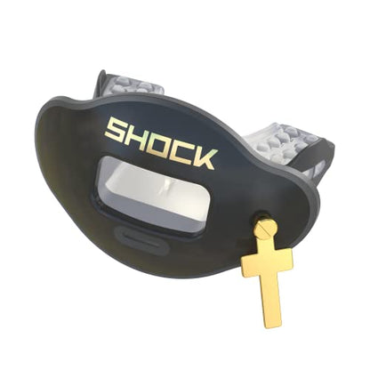 Shock Doctor Football Lip Guard Mouthpiece with Strap – Breathable, Wide Opening – Adult & Youth OSFA - color: Gold, size: Adult: OSFA