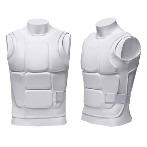 Karate Sparring Vest Taekwondo Chest Protector Black White - color: White, size: Large