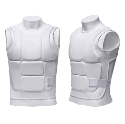 Karate Sparring Vest Taekwondo Chest Protector Black White - color: White, size: Medium