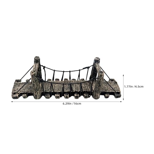2pcs Aquarium Bridge Decor: Resin Garden Rope Bridge Ornament - Shrimps Hideout Tank Turtle Climbing Platform for Fish Tank Landscaping Decoration