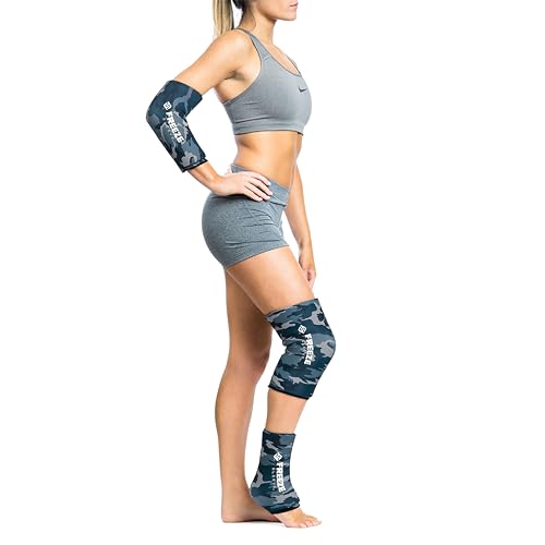 FreezeSleeve Ice & Heat Therapy Sleeve- Reusable, Flexible Gel Hot/Cold Pack, 360 Coverage for Knee, Elbow, Ankle, Wrist- Blue Camo, Small/Medium - color: Blue Camo, size: Small/Medium (Pack of 1)