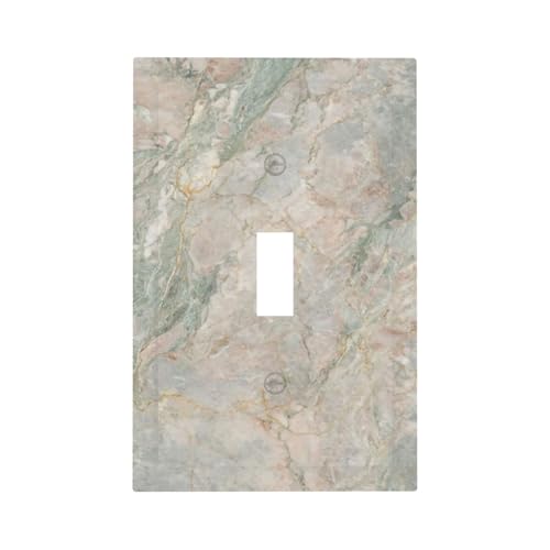 DBWGUO Decorative Light Switch Plate Covers Modern Turquoise Pink Marble Grain 1 Gang Light Switch Cover Plate Single Toggle Wall Plate Outlet Covers Faceplate for Bedroom Kitchen Home Decor - color: Pink Green Marble Texture, size: 1-Gang Toggle/ 5 x 3 I