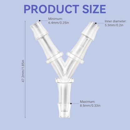 5 Pcs Aquarium Air Pump Connectors Y-Shaped Air Valve 3 Way Airline Tubing Plastic Barb Equal Hose Anti-Shedding Fish Tank Tube Adapters Splitter