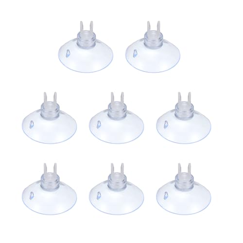 Aquarium Suction Cups, Fish Tank Suction Cups Clips Airline Tube Holders Clamps (Plastic, 8Pcs, Clear) for 0.2" Fish Tank Airline Tubing Binding Moss Shrimp Nest, 5x30MM
