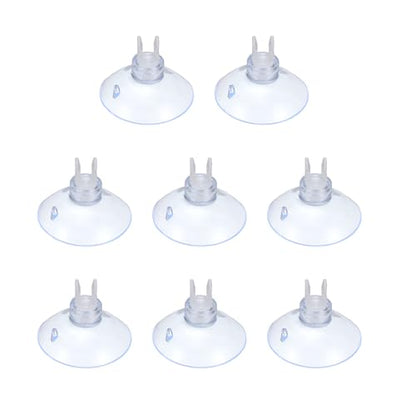 Aquarium Suction Cups, Fish Tank Suction Cups Clips Airline Tube Holders Clamps (Plastic, 8Pcs, Clear) for 0.2" Fish Tank Airline Tubing Binding Moss Shrimp Nest, 5x30MM