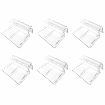 6PCS Aquarium Lid Clips Clear Acrylic Fish Tank Lid Holder Aquarium Cover Support Clamps Easy to Use(6mm/0.23in) - size: 6mm/0.23in