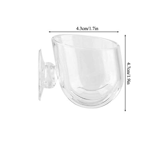 Aquarium Feeder Live Red Feeding Cone Cup Transparent Acrylic Fish Shrimp Feeder Crystal Glass Plant Feeding Container Holder with Suction Cups