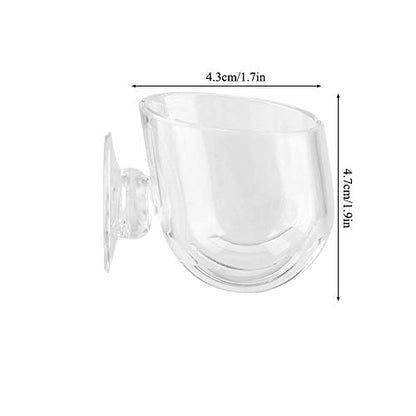 Aquarium Feeder Live Red Feeding Cone Cup Transparent Acrylic Fish Shrimp Feeder Crystal Glass Plant Feeding Container Holder with Suction Cups