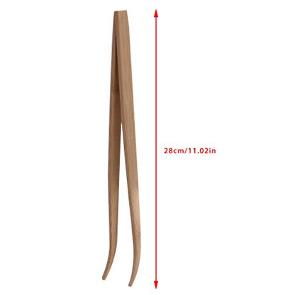 Feeding Tongs,11in Feeding Tweezers Eco-Friendly Bamboo Long Curved Tweezers Lightweight Curved Forceps Nipper Perfect for Reptiles