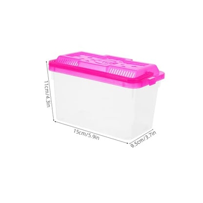 Abaodam 4Pcs Portable Mini Plastic Turtle Tank with Handle Transparent Fish Breeding Box for Small Fish Turtles Reptiles and Hamsters Decorative and Convenient Pet Carrier