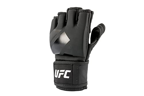 UFC Tonal MMA Gloves (Black, Small) Grappling Fighting Fingerless Training Gloves