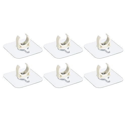 uxcell PVC Water Pipe Clamp Clips, 6pcs Fit for 20mm(3/4") OD Tubing Hose Hanger Support U-Shaped Pipe Clips with Adhesive for Water Pipe, Gas Tubing - size: 20mm