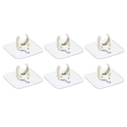 uxcell PVC Water Pipe Clamp Clips, 6pcs Fit for 20mm(3/4") OD Tubing Hose Hanger Support U-Shaped Pipe Clips with Adhesive for Water Pipe, Gas Tubing - size: 20mm