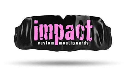 Impact Custom Professional MMA/Boxing/Muay Thai Mouthguard -(Branded Series) Pink Logo Black - color: Pink Logo Blk