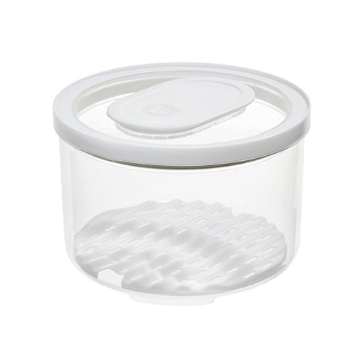 iDesign Round Fridge Produce Bin with Removable Drainage Tray and Lid - Set of 4 - Clear - size: Round- Large, style: Pack of 4