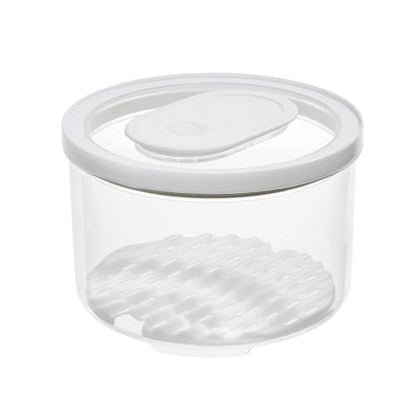 iDesign Round Fridge Produce Bin with Removable Drainage Tray and Lid - Set of 2 - Clear - size: Round- Large, style: Pack of 2