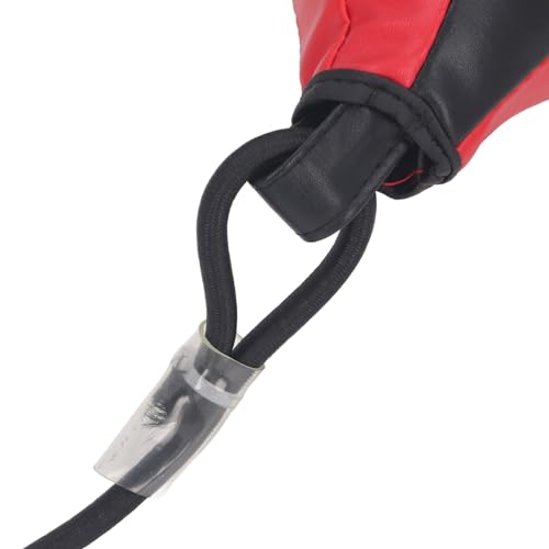 Double End Bag Boxing Ball, Robust PU Leather Improve Reflexes Fast Speed Adjustable Cord Punching Bag for Training Home Use, Red Black